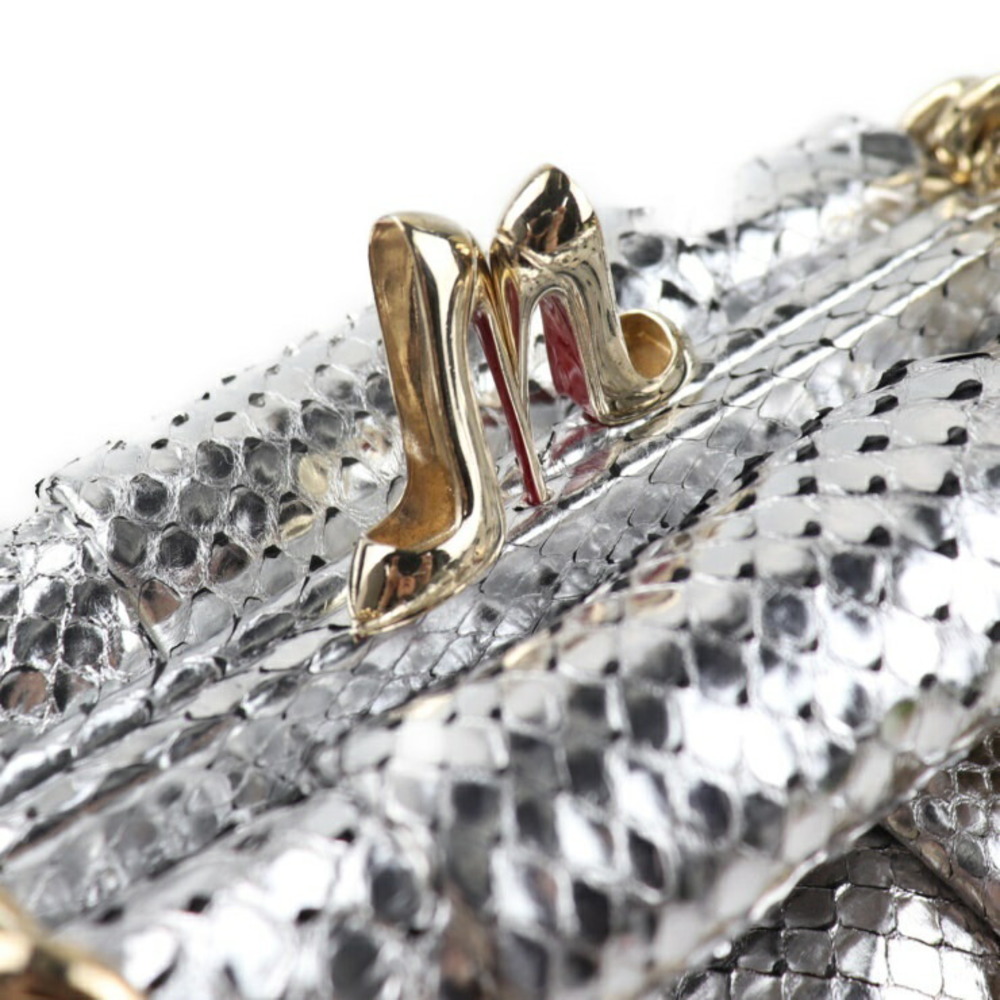 Christian Louboutin Handbag Python Leather Silver - image 6